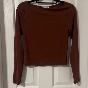 Juniors Brown Long Sleeve Top